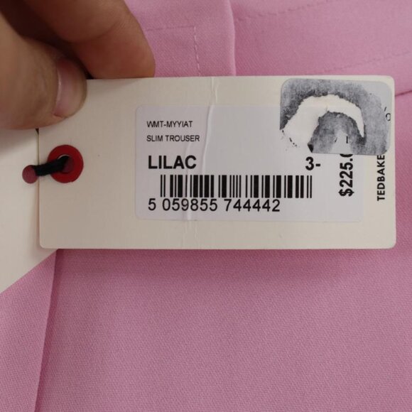 NWT Ted baker pants women's 3 MYYIAT slim trousers pleated lilac high waist - Picture 6 of 16